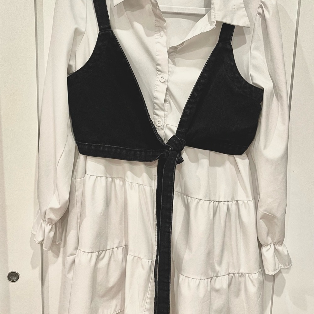 Black and White Layered Dress